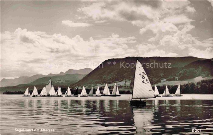 Attersee Segelsport Segelboote See Berge Regatta Wasser Wolken