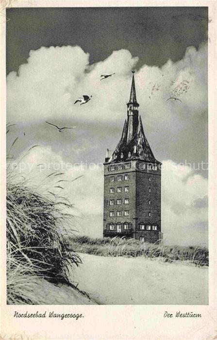 WANGEROOGE Wangeroog Nordseebad Westturm Backsteinturm Duenen Strandgras Moewen
