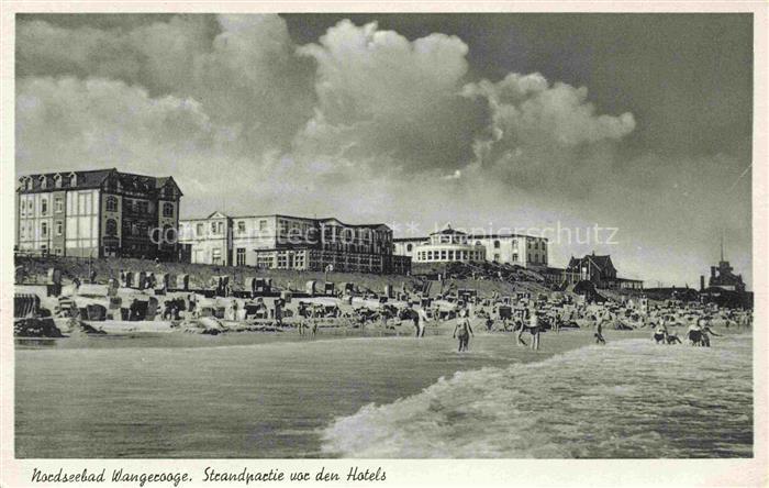 WANGEROOGE Wangeroog Nordseebad Strand Strandkoerbe Hotels Badegaeste Wellen Due