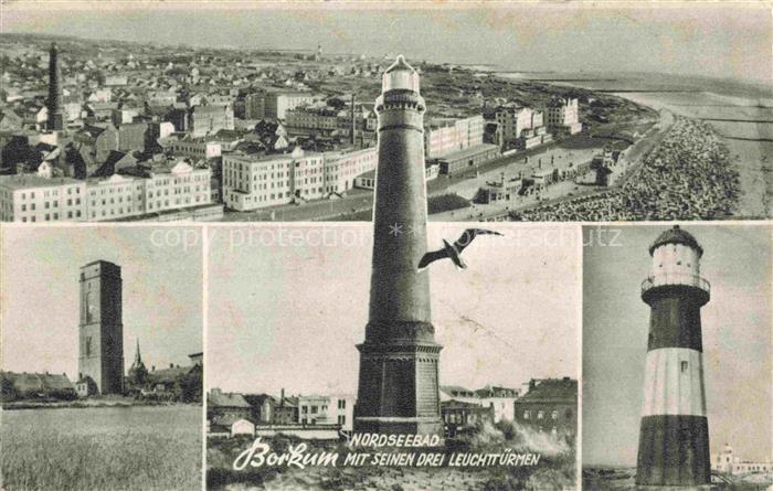 BORKUM Nordseebad Niedersachsen Leuchtturm Alter-Leuchtturm Neuer-Leuchtturm dre