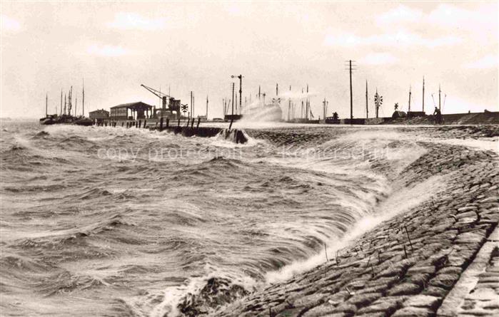 Norddeich  Norden Nordseebad Niedersachsen Sturmflut Deich Hafen Wellen Sturm Sc