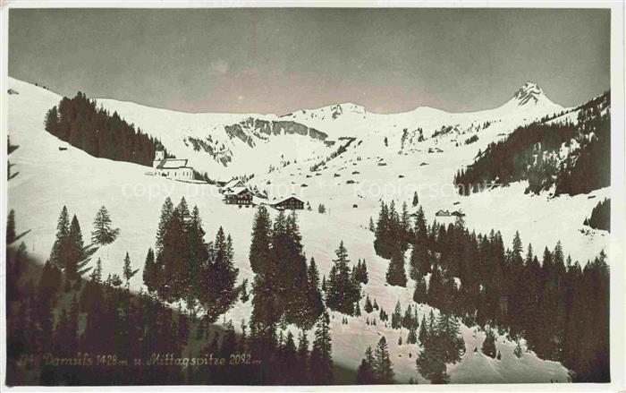 Damuels Vorarlberg AT Mittagspitze Berghotel-Madlener Winterlandschaft Bregenzer