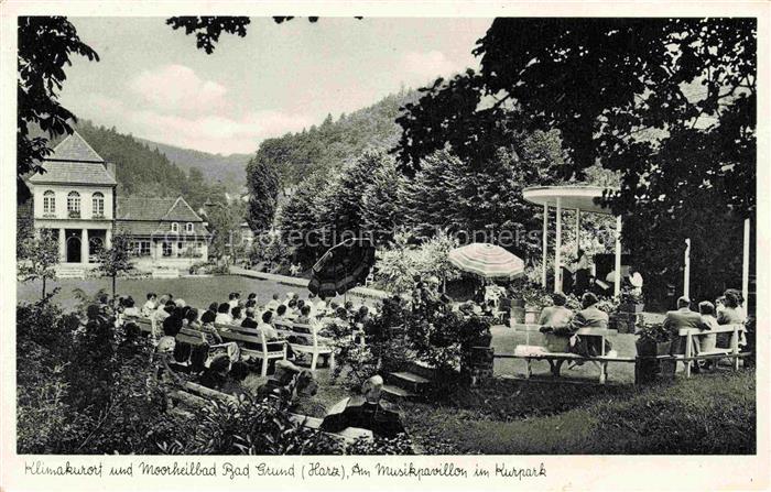 Bad Grund Harz Osterode Niedersachsen Musikpavillon Kurpark Kurort Moorheilbad H