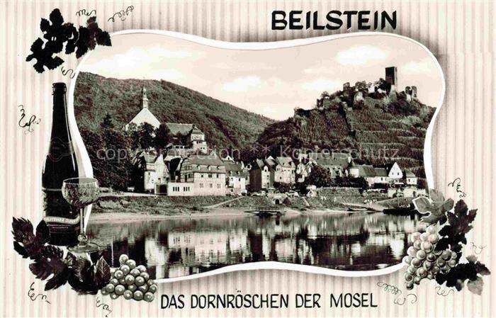 Beilstein Mosel Rheinland-Pfalz Mosel Burg Weinberg Dorf Fluss Weinflasche Weing