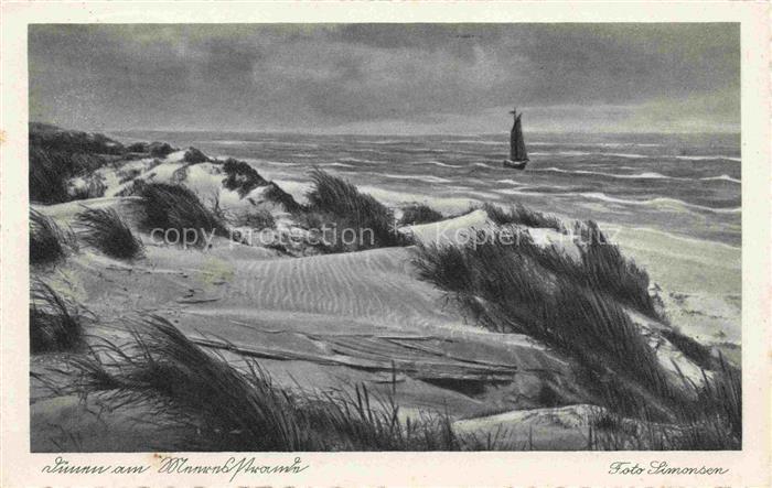 Norddorf AMRUM Nordfriesland Schleswig-Holstein Duenen Nordsee Segelboot Strandh