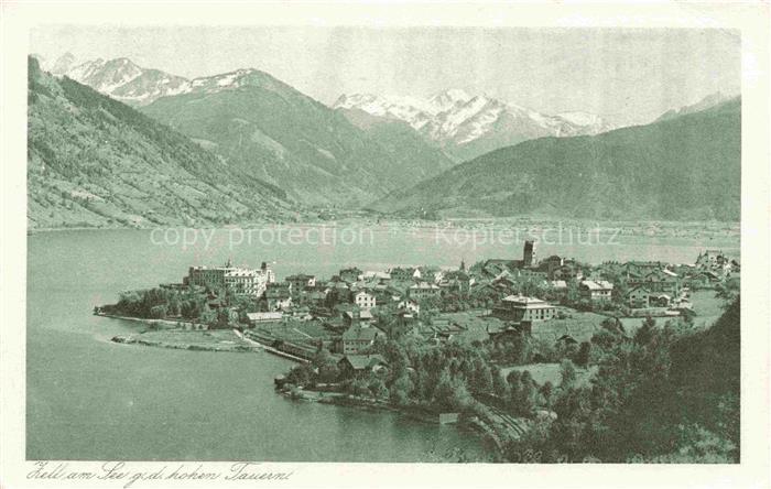 Zell See AT Zeller-See See Hohe-Tauern Berge Schnee Ortschaft Hotel Kirchturm Pa