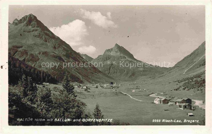 Galtuer Landeck Tirol AT Ballunspitze Gorfenspitze Bergtal Wiese Wald Almdorf Pa