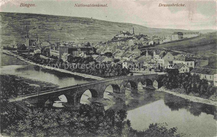 Bingen Rhein Rheinland-Pfalz Nationaldenkmal Drususbruecke Rhein Panorama Weinbe