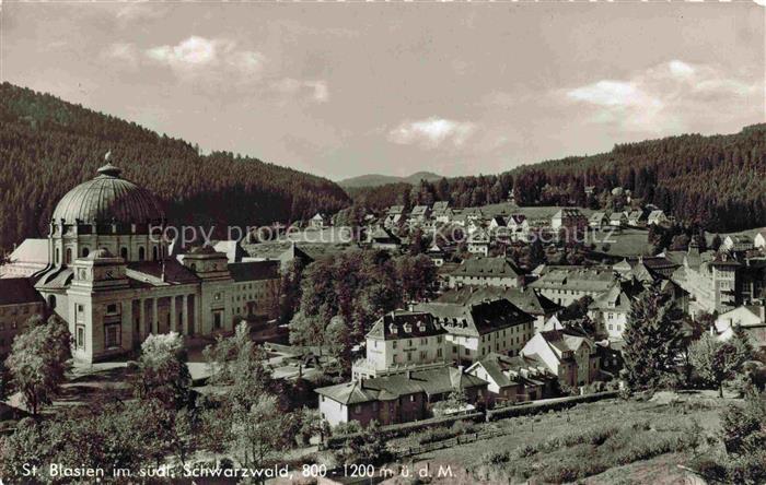 ST BLASIEN BW Dom Kuppel Schwarzwald Panorama Wald Stadtansicht Nadelwald Kloste