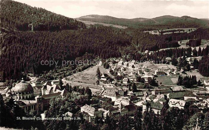 ST BLASIEN BW Dom Kuppel Kloster Schwarzwald Wald Tal Ortsansicht Gebaeude