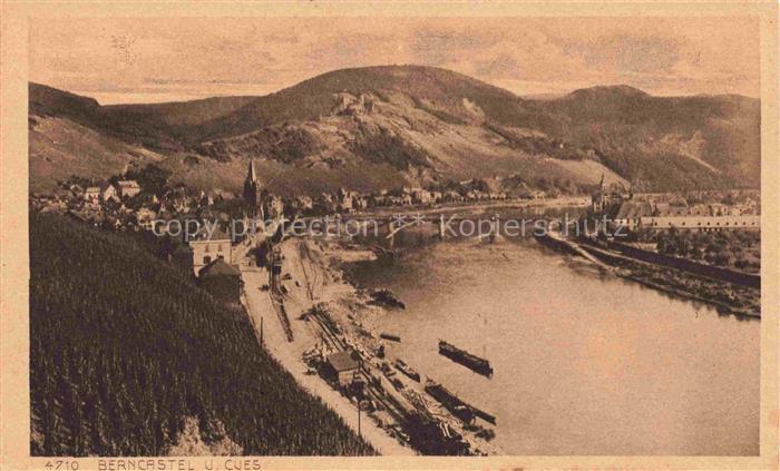 BERNKASTEL-KUES Berncastel Rheinland-Pfalz Mosel Bruecke Ruine-Landshut Weinberg
