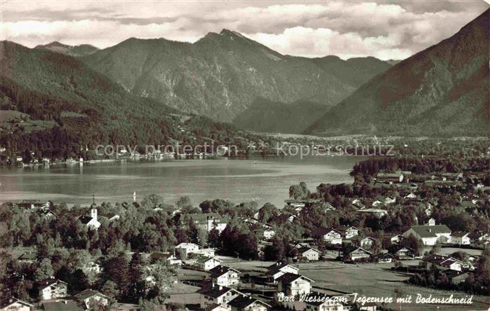Alt Wiessee Tegernsee Bodenschneid See Bergpanorama Dorfansicht Kirche Luftbild