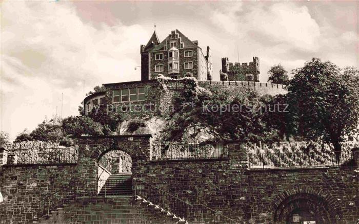 Bingen Rhein Rheinland-Pfalz Burg-Klopp Burgturm Burgruine Treppe Steinmauer Rhe