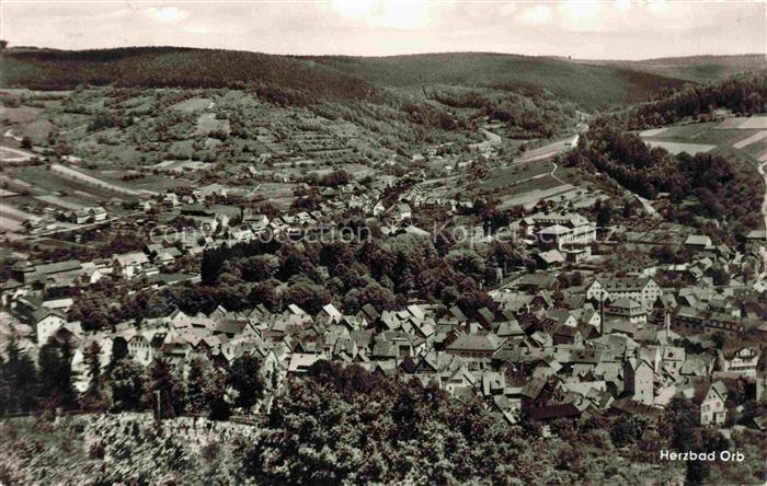 BAD ORB Hessen Herzbad Gesamtansicht Kurbad Haeuser Tal Huegel Wald