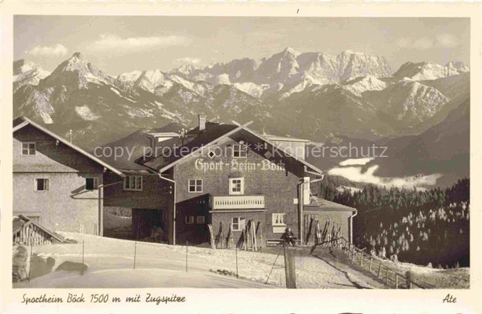 Boeck (Sportheim) Nesselwang Allgaeu Bayern Sportheim-Boeck Zugspitze Berge Wint