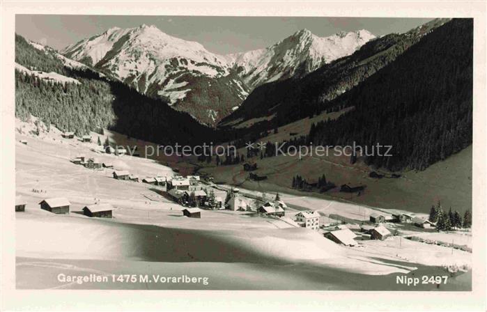Gargellen Montafon Vorarlberg AT Bergdorf Winterlandschaft Schnee Tal Berge Wald