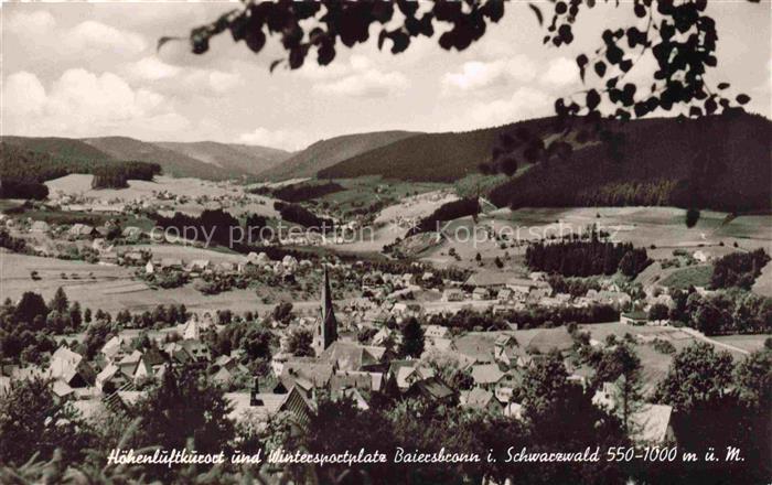 Baiersbronn Schwarzwald Schwarzwald Talblick Kirchturm Wohnhaeuser Huegel Wald K