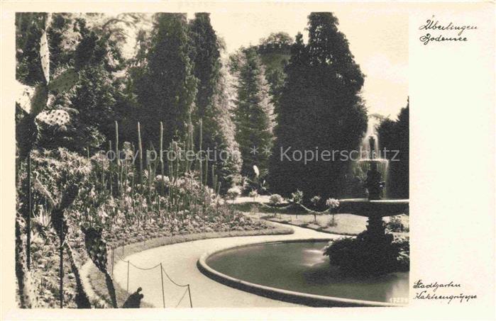 ueberlingen Bodensee BW Stadtgarten Kakteengruppe Brunnen Fontaene Gartenanlage