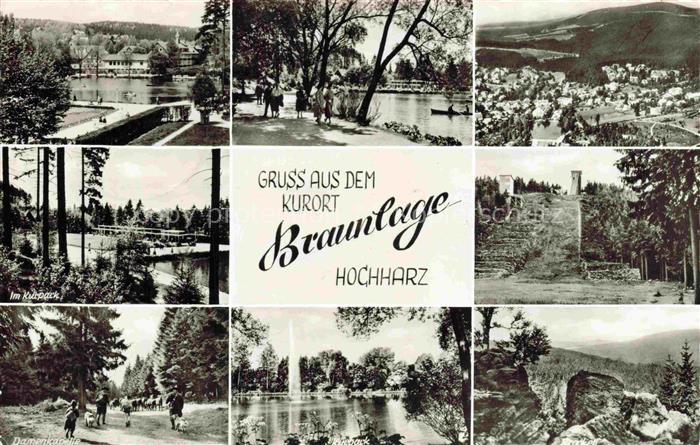 Braunlage Harz Niedersachsen Mehrbildkarte Kurpark Silberteich Panorama Sprungsc