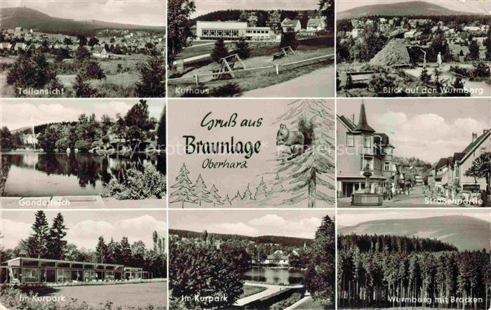 Braunlage Harz Niedersachsen Mehrbildkarte Kurhaus Gondelteich Wurmberg Brocken