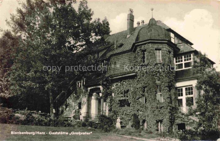 Blankenburg Harz Gaststaette-Grossvater Villa Efeu Turm Garten Harz DDR