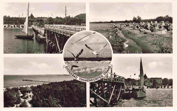 NIENDORF  Ostseebad Timmendorferstrand Seebruecke Strand Strandkoerbe Moewen Seg