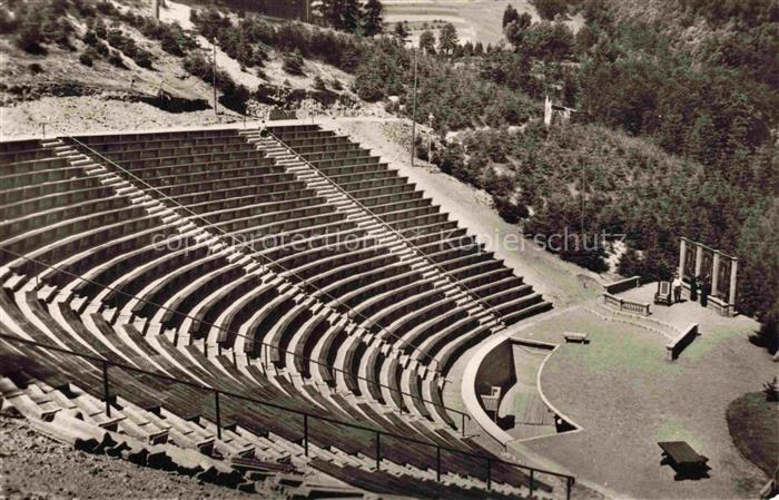 Meiningen Thueringen Naturtheater Amphitheater Zuschauerraum Buehne Deutsch-Sowj