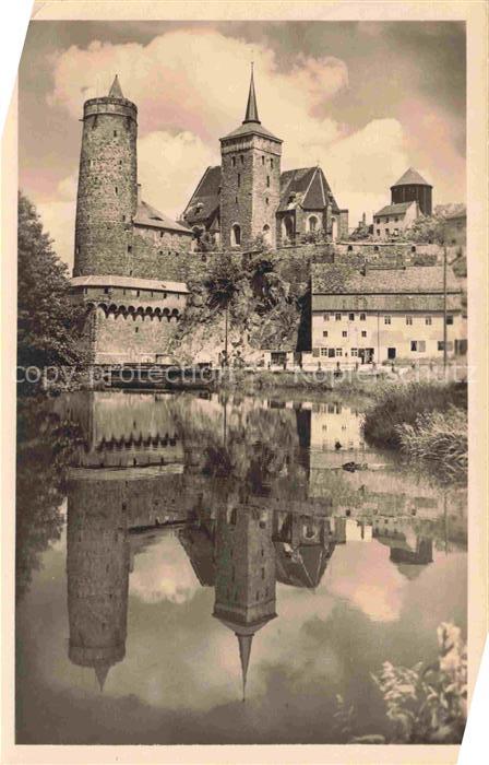 Bautzen Sachsen Wasserkunst Michaeliskirche Turm Stadtmauer Spree Spiegelung Mit
