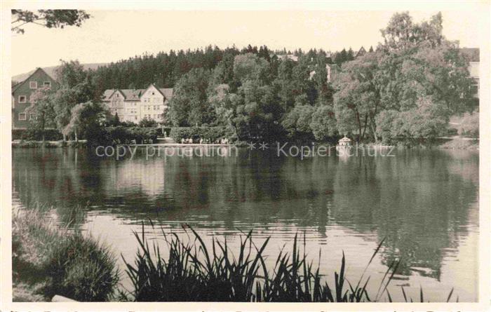 Braunlage Harz Niedersachsen Schlossberg See Villa Wald Reflexion Teich Pavillon