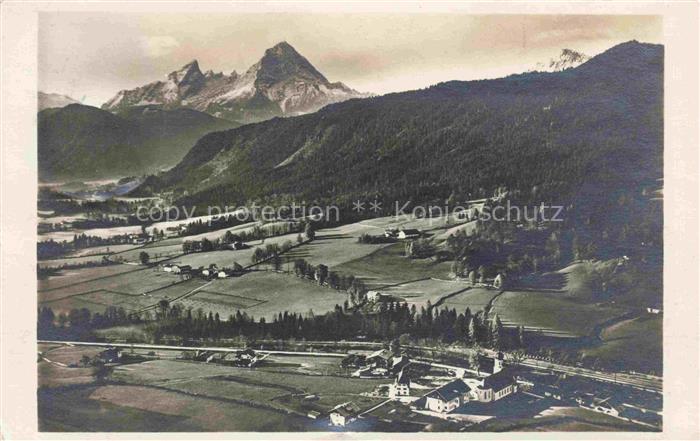 Bischofswiesen Berchtesgaden Bayern Watzmann Kastenstein Berge Alpen Tal Felder