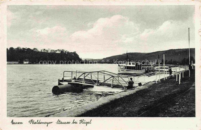 Baldeneysee EssEN NRW Baldeneysee Stausee Huegel Boot Anlegesteg Wald Ruhr Essen