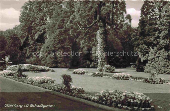 Woebken Oldenburg Oldenburg Schlossgarten Park Blumenbeete Rasen Baeume Skulptur