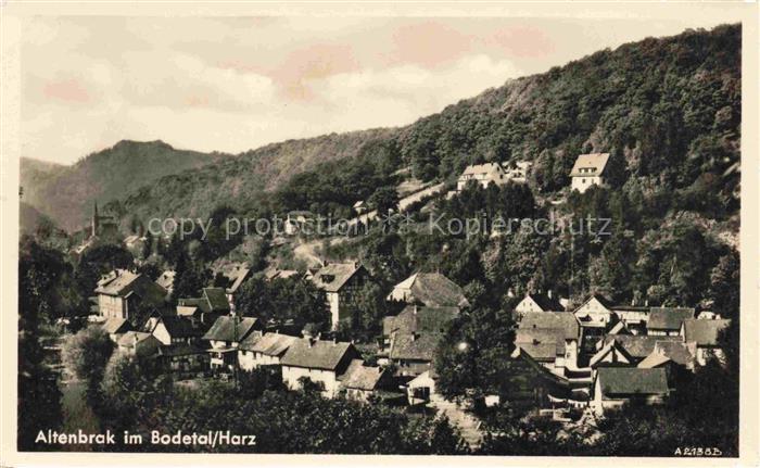 Altenbrak Harz Bodetal Harz Stadtansicht Haeuser Wald Berge Tal Kirche