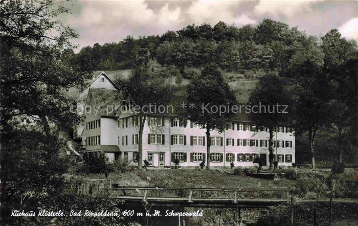 BAD RIPPOLDSAU-SCHAPBACH Kurhaus-Kloesterle Schwarzwald Waldlage Baeume Huegel H