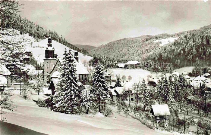 Todtmoos Schwarzwald BW Scheibenplatz Winter Schnee Kirche Schwarzwald Dorf Tann