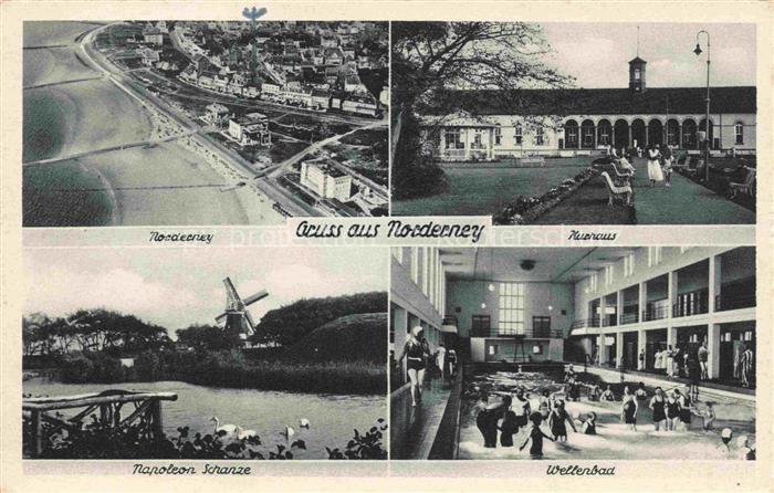 NORDERNEY Nordseebad Niedersachsen Kurhaus Napoleon-Schanze Wellenbad Windmuehle