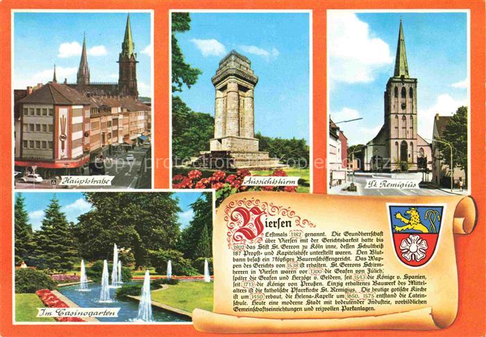 Duelken VIERSEN NRW Hauptstrasse Aussichtsturm St-Remigius Casinogarten Brunnen