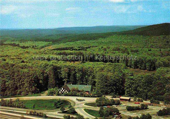 Rohrbrunn Autobahn-Rasthaus Spessart Fliegeraufnahme Wald Strasse Parkplatz Rest