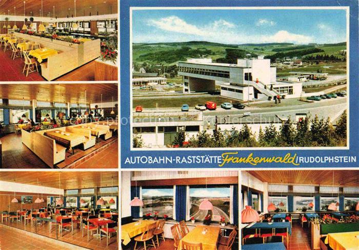 Rudolphstein Frankenwald Berg HOF Bayern Autobahn-Raststaette Frankenwald Brueck