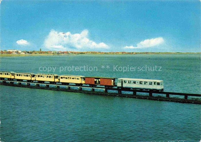 JUIST Nordseebad Inselbahn Nordsee Wattenmeer Nordseeheilbad Zug Schienen Flachk