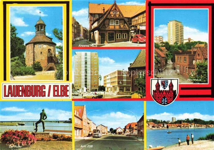 Lauenburg Elbe Schleswig-Holstein Glockenturm aeltestes-Haus Fachwerk Hochhaus R
