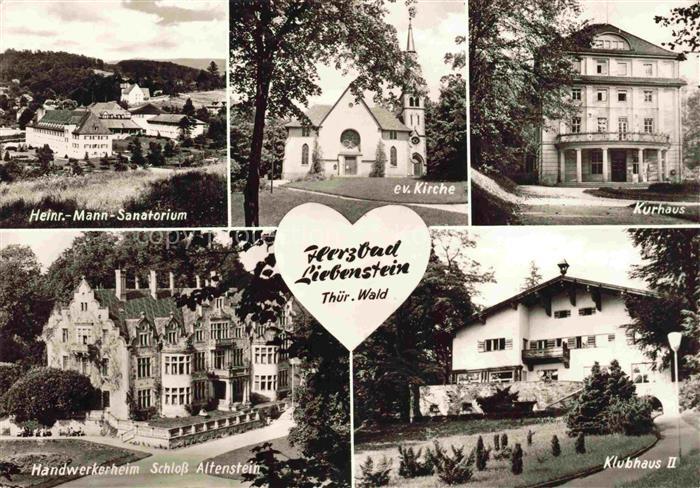 Bad Liebenstein Thueringen Heinrich-Mann-Sanatorium ev-Kirche Kurhaus Schloss-Al
