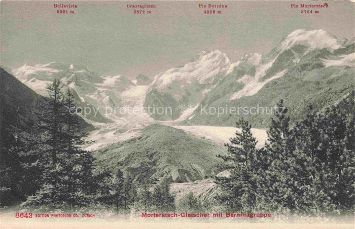 Gletscher Ferner Glacier Glaciar Ghiacciaio-- Morteratsch Bernina Schweiz Suisse