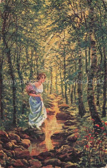 HOLOUBEK Kuenstlerkarte Waldeszauber Charme des Bois