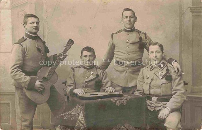 Militaria Soldatenleben Gitarre Zither