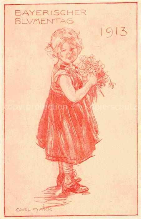 MARR von Karl Carl Kuenstlerkarte Bayerischer Blumentag Kind Maedchen