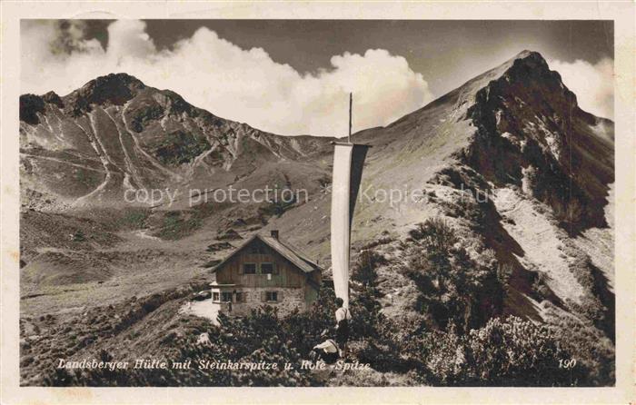 Landsbergerhuette 1800m Tannheim Tirol AT Steinkarspitze Rote Spitze