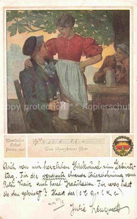 DSV Schulverein Deutscher Nr. 463 das Schwarz Braune Bier Litho