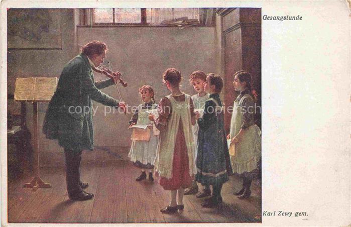 ZEWY KarL Kuenstlerkarte Gesangstunde Kinder