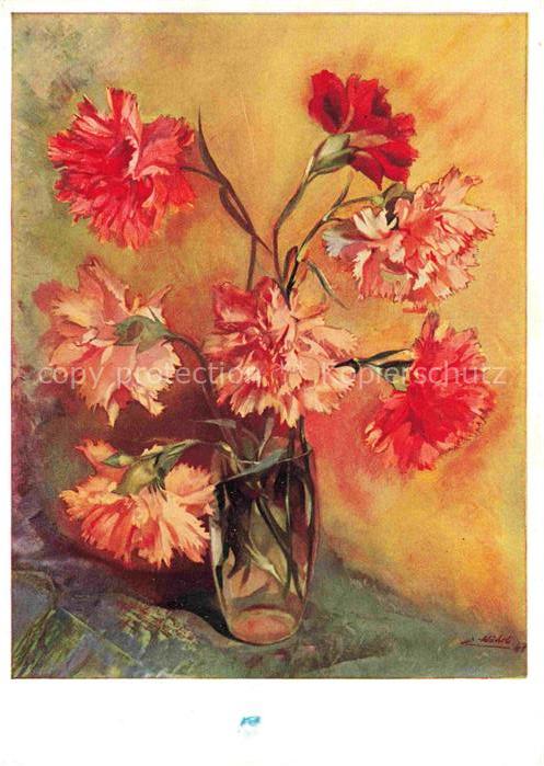 STaeHELI Erwin Frauenfeld Kuenstlerkarte Nelkenzauber Frauenfeld Schweiz